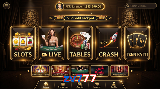 Main screen of Zv777 casino page for PK players
